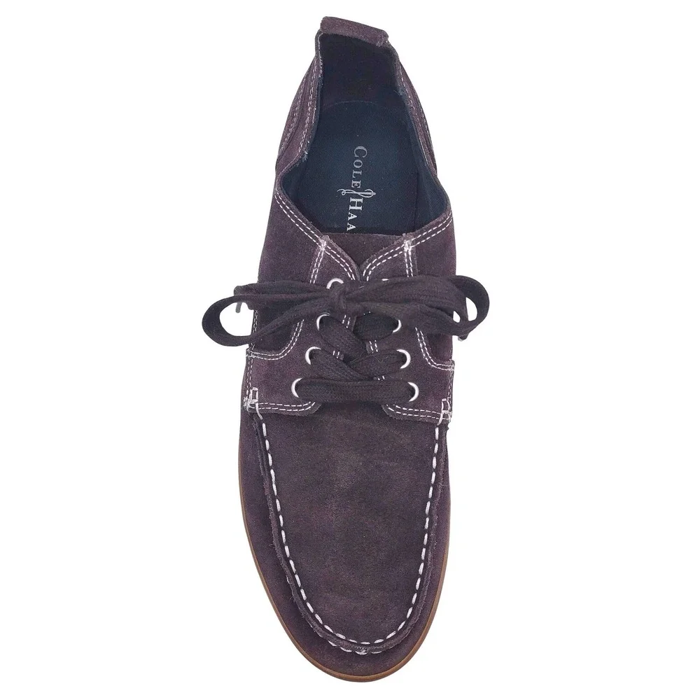 Cole Haan Dominick Boat Shoes‎ Brown Suede Nike Air Sole Mens 13M Moc Toe C09680